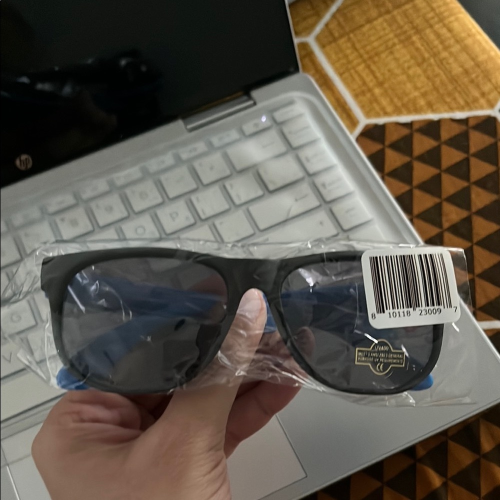 Black Sunglasses with Blue Accents- Georgian College Merch